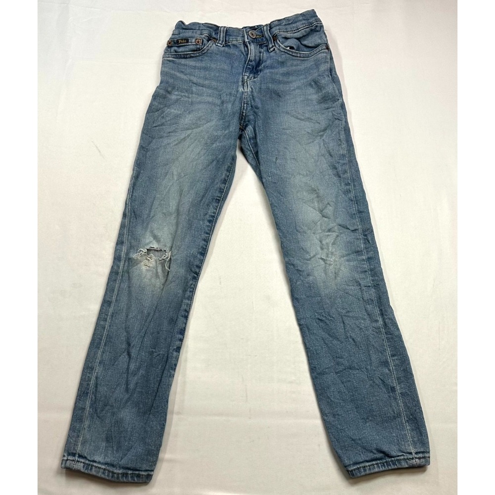 Polo Ralph Lauren The Sullivan Slim Jeans Boys Size‎ 8 Blue Denim Distressed